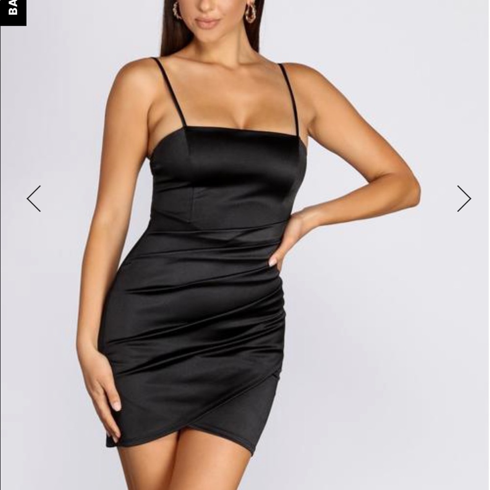 Windsor Black Satin Dress